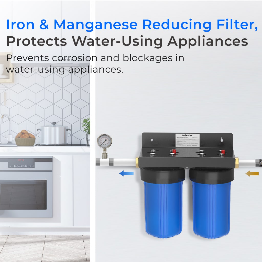Waterdrop 2-Stage Whole House Water Filter System Reduce Iron&Manganese - view 4