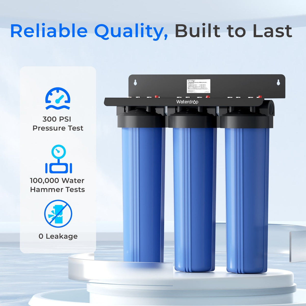 Waterdrop 3-Stage Whole House Water Filter System with Carbon Filter & Sediment Filter - view 6