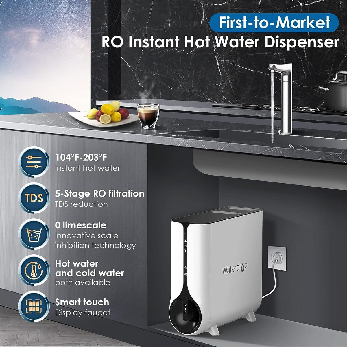 Waterdrop Instant Hot Water Dispenser, Reverse Osmosis System, K6 - view 2