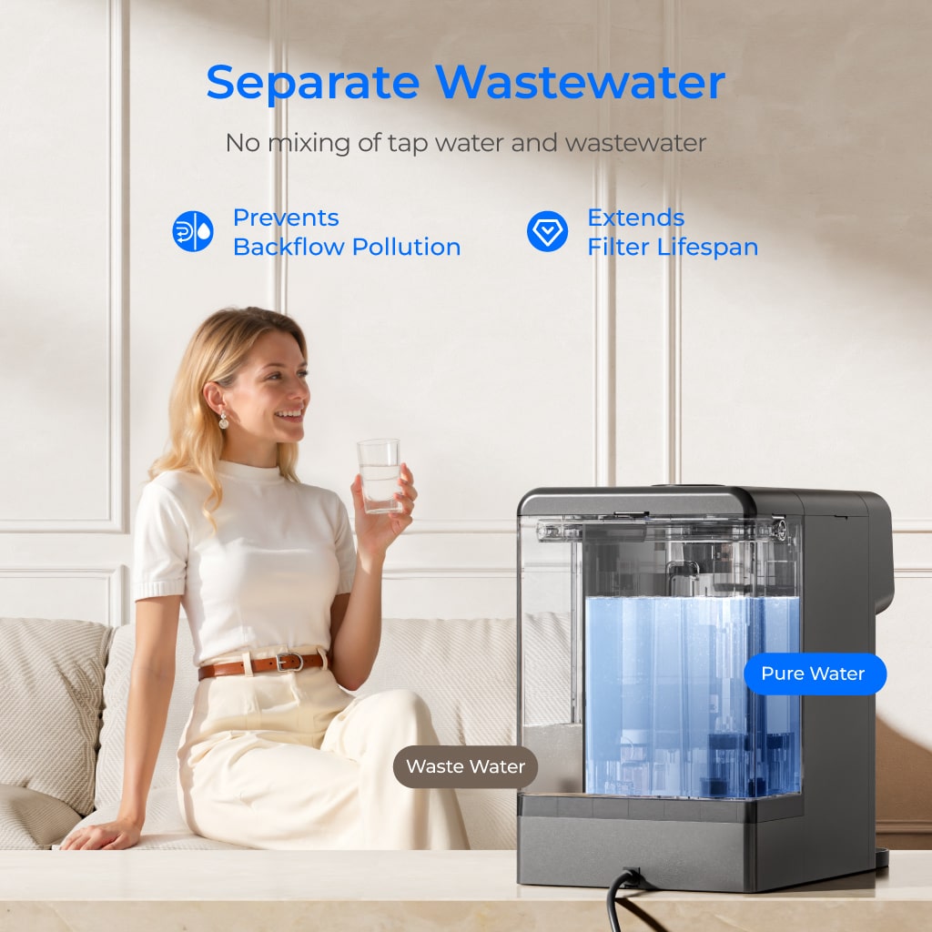 Waterdrop M6H Instant Hot Reverse Osmosis System, Countertop RO Filter - view 7