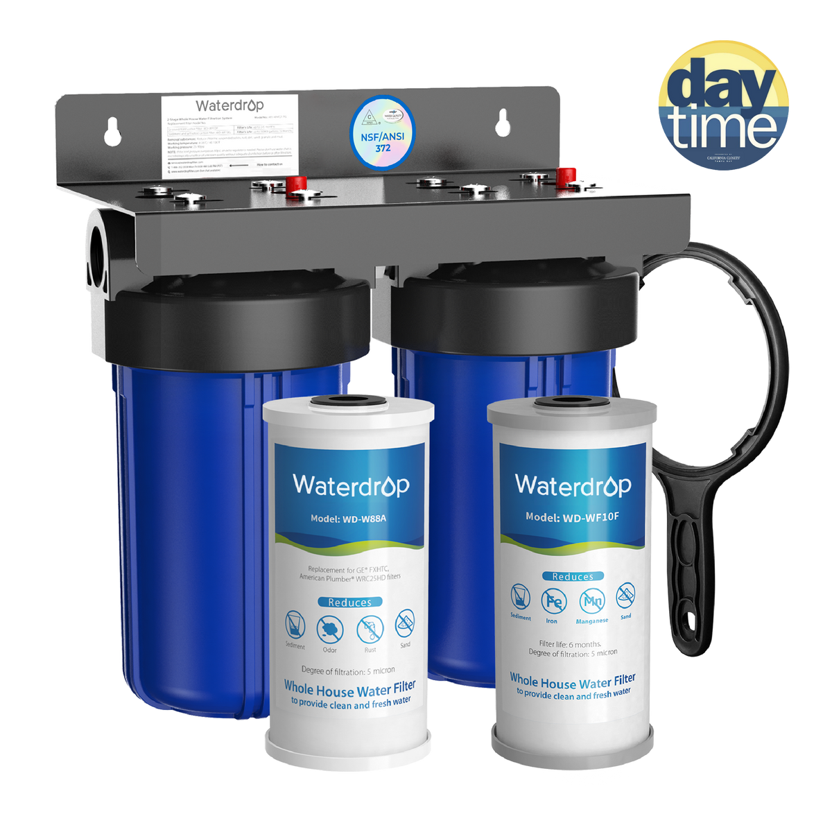 Waterdrop 2-Stage Whole House Water Filter System Reduce Iron&Manganese - view 1
