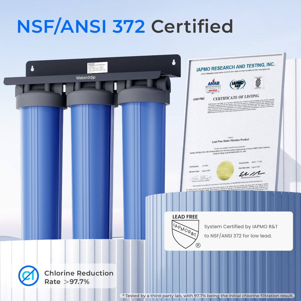 Waterdrop 3-Stage Whole House Water Filter System with Carbon Filter & Sediment Filter - view 4