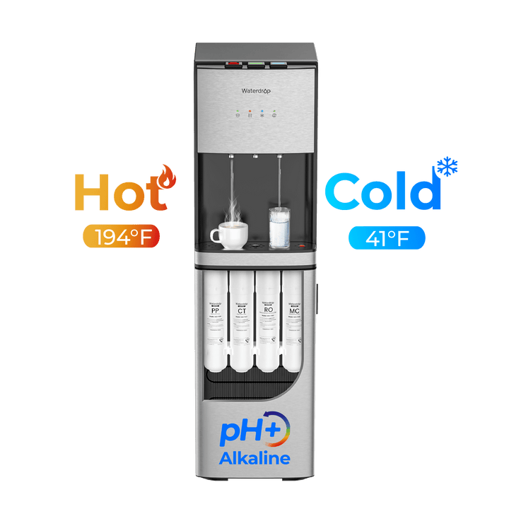 Waterdrop Y1CH Mineral Reverse Osmosis Bottleless Water Cooler, Silver - view 1