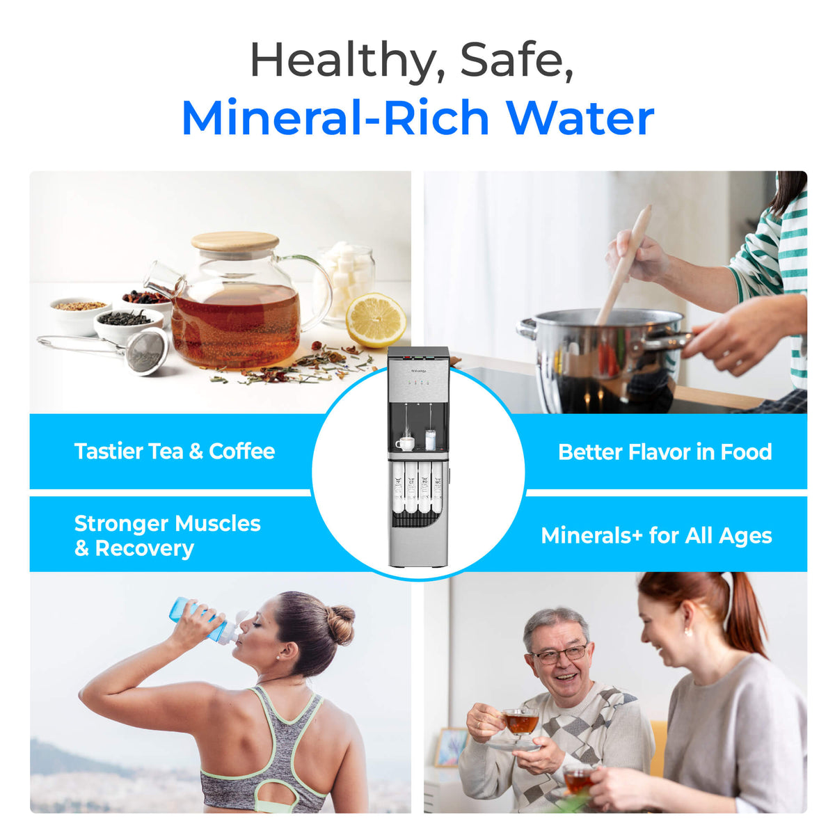 Waterdrop Y1CH Mineral Reverse Osmosis Bottleless Water Cooler, Silver - view 6